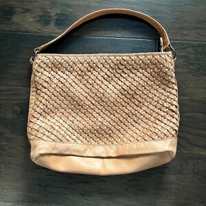 Soft tan leather tote, shoulder bag, satchel, purse, hobo handbag